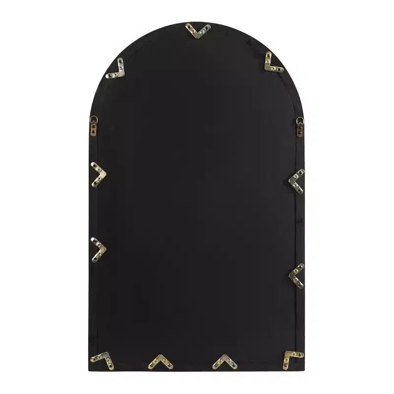 Miroir en bois et métal à arcades, 26 x 42 po (finition bois naturel) : style de ferme transitionnel