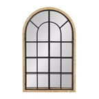 Miroir en bois et métal à arcades, 26 x 42 po (finition bois naturel) : style de ferme transitionnel