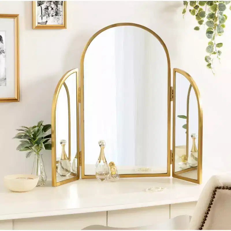 Miroir Arche Trépied Or 28"x28" - Kate & Laurel : Style Moderne, Fixation Murale, Aucun Assemblage Requis