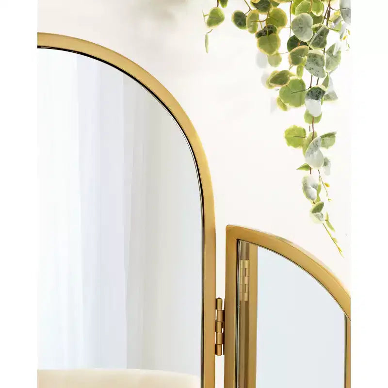 Miroir Arche Trépied Or 28"x28" - Kate & Laurel : Style Moderne, Fixation Murale, Aucun Assemblage Requis