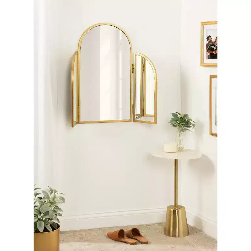 Miroir Arche Trépied Or 28"x28" - Kate & Laurel : Style Moderne, Fixation Murale, Aucun Assemblage Requis