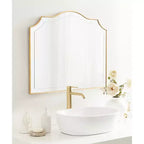 Miroir mural doré arqué de 32 x 28 pouces