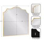Miroir mural doré arqué de 32 x 28 pouces