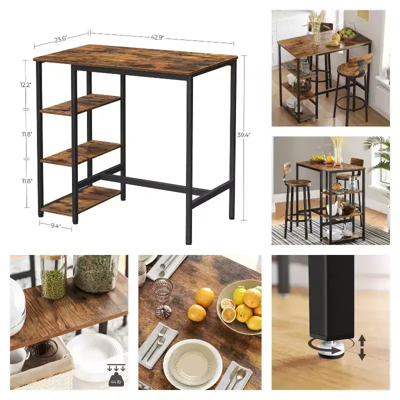 Table de bar, Table haute de bar, Comptoir de bar, Table de bar à café, Table de bar avec rangement, Table de bar de cuisine, Table de cuisine haute, Tables de pub