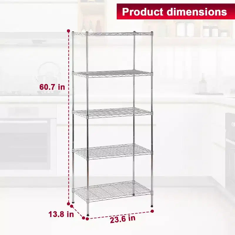 Étagère métallique à 5 niveaux, robuste, en métal, pour garage, organisateur de rangement