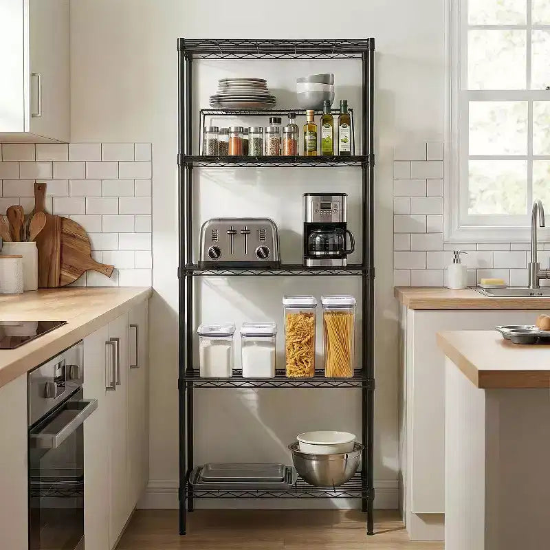 Étagère métallique à 5 niveaux, robuste, en métal, pour garage, organisateur de rangement