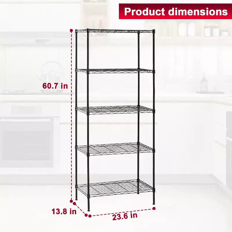 Étagère métallique à 5 niveaux, robuste, en métal, pour garage, organisateur de rangement