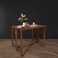 Table console et table à manger convertible pliante en bois massif marron chaud -