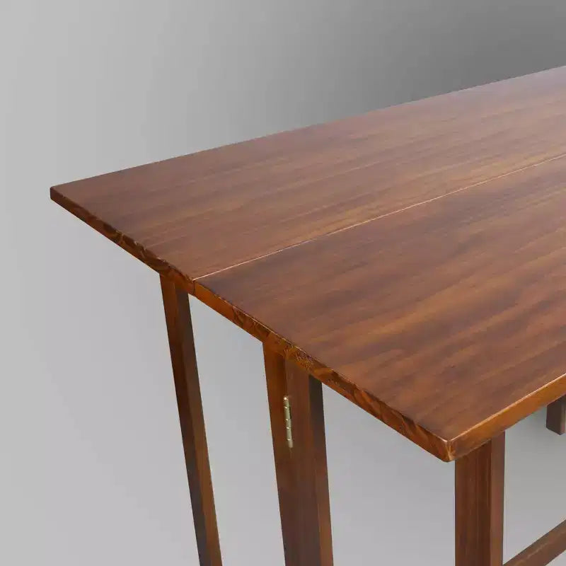 Table console et table à manger convertible pliante en bois massif marron chaud -