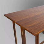 Table console et table à manger convertible pliante en bois massif marron chaud -