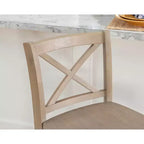 Tabourets de bar à hauteur de comptoir X-Back traditionnels en bois massif 24" finition gris délavé -
