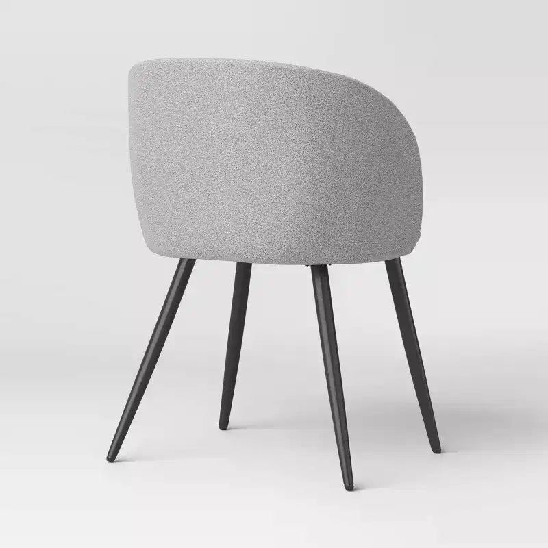 Lot de 2 chaises de salle à manger tapissées à dossier rond avec base en métal Chaise de salle à manger Grise - ™