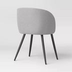 Chaise de salle à manger tapissée à dossier baquet avec piétement en métal