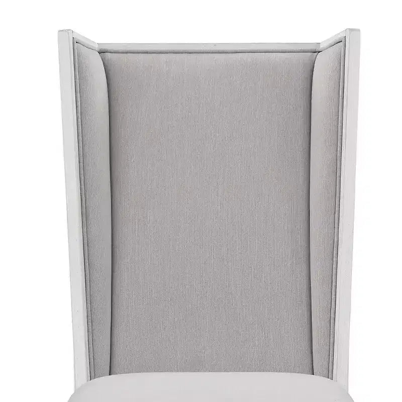 Chaise de salle à manger de 22,25 po – Tissu en lin gris clair et fini blanc vieilli