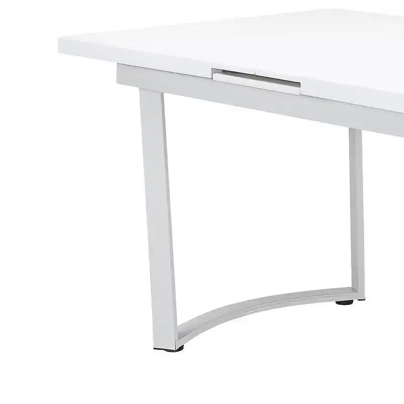 Tables de salle à manger 60-72" blanc brillant - : Rectangle extensible élégant pour 6 personnes