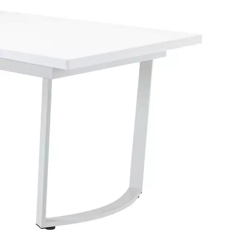 Tables de salle à manger 60-72" blanc brillant - : Rectangle extensible élégant pour 6 personnes