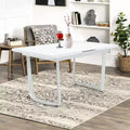 Tables de salle à manger 60-72" blanc brillant - : Rectangle extensible élégant pour 6 personnes