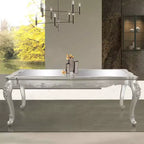 Table de salle à manger rectangulaire de 244 cm (finition champagne) — style élégant, huit places.