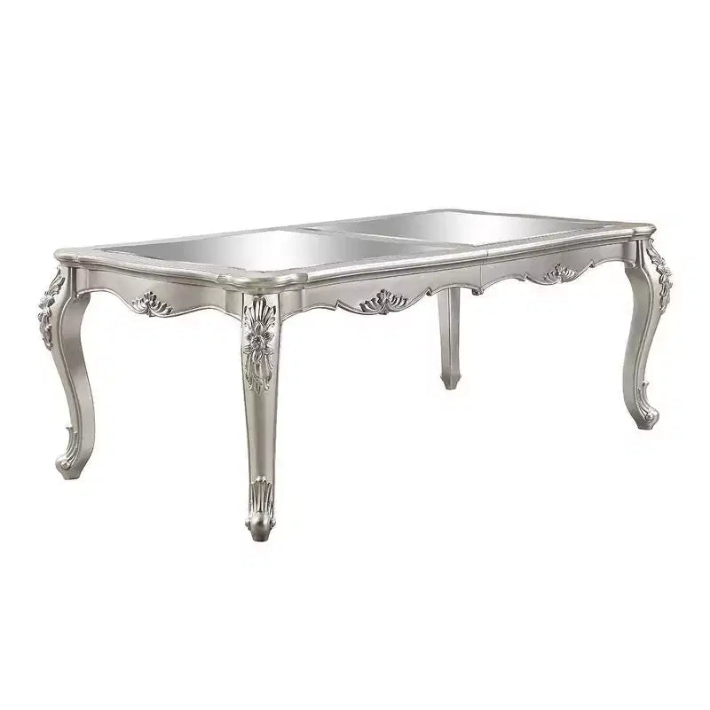 Table de salle à manger rectangulaire de 244 cm (finition champagne) — style élégant, huit places.
