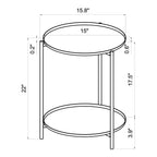 Petite table d'appoint en métal noir avec étagère