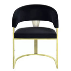 Fauteuil d'appoint 20" velours noir/doré miroir - : Aucun assemblage requis, Structure en acier inoxydable