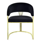 Fauteuil d'appoint 20" velours noir/doré miroir - : Aucun assemblage requis, Structure en acier inoxydable
