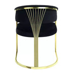 Fauteuil d'appoint 20" velours noir/doré miroir - : Aucun assemblage requis, Structure en acier inoxydable
