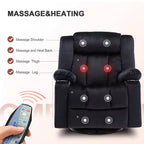 Fauteuil inclinable massant électrique Chauffant et basculant pivotant à 360° Noir