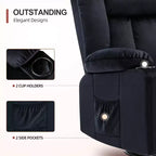 Fauteuil inclinable massant électrique Chauffant et basculant pivotant à 360° Noir
