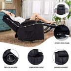 Fauteuil inclinable massant électrique Chauffant et basculant pivotant à 360° Noir
