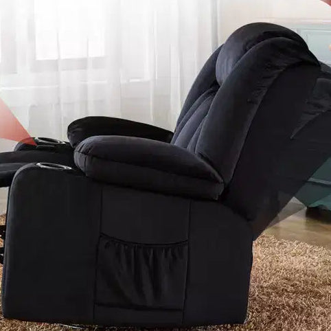 Fauteuil inclinable massant électrique Chauffant et basculant pivotant à 360° Noir