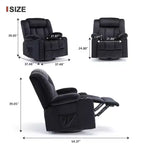 Fauteuil inclinable massant électrique Chauffant et basculant pivotant à 360° Noir