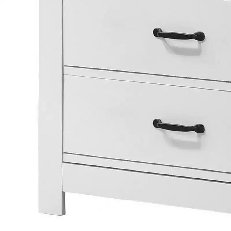 Commode 6 tiroirs blanche 119 cm – : Mobilier de chambre contemporain, design peu encombrant