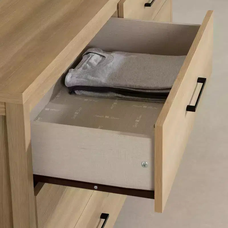 Commode double 6 tiroirs Frêne naturel