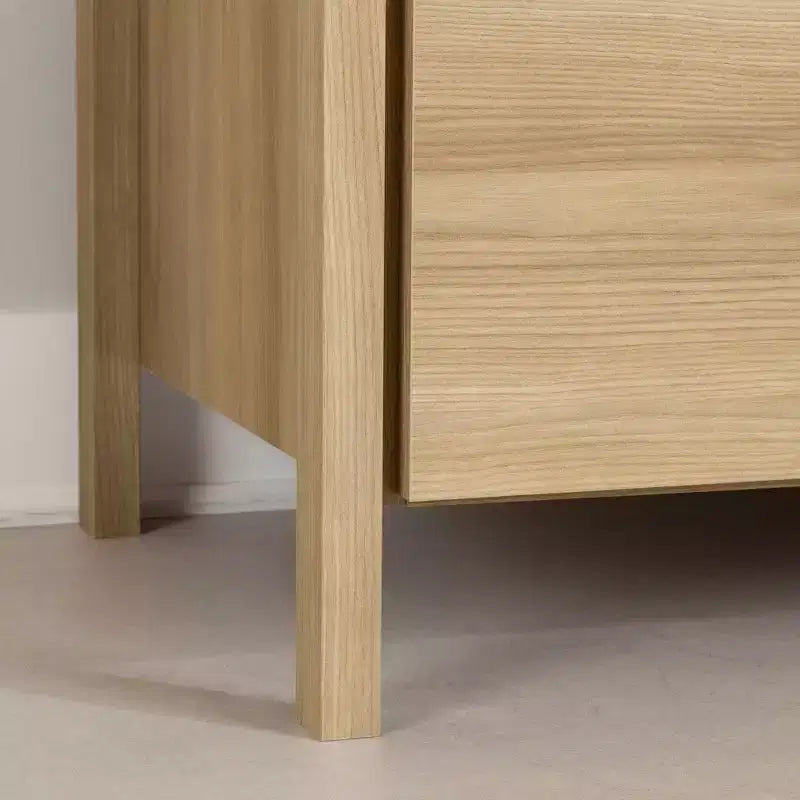 Commode double 6 tiroirs Frêne naturel