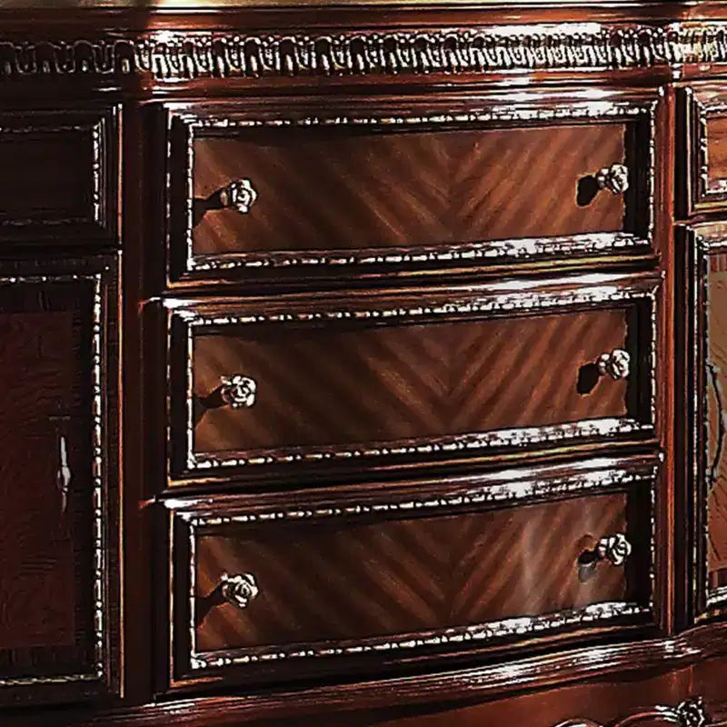 Commode 69 po Chêne Miel - : Style Vintage, 5 Tiroirs et Placards