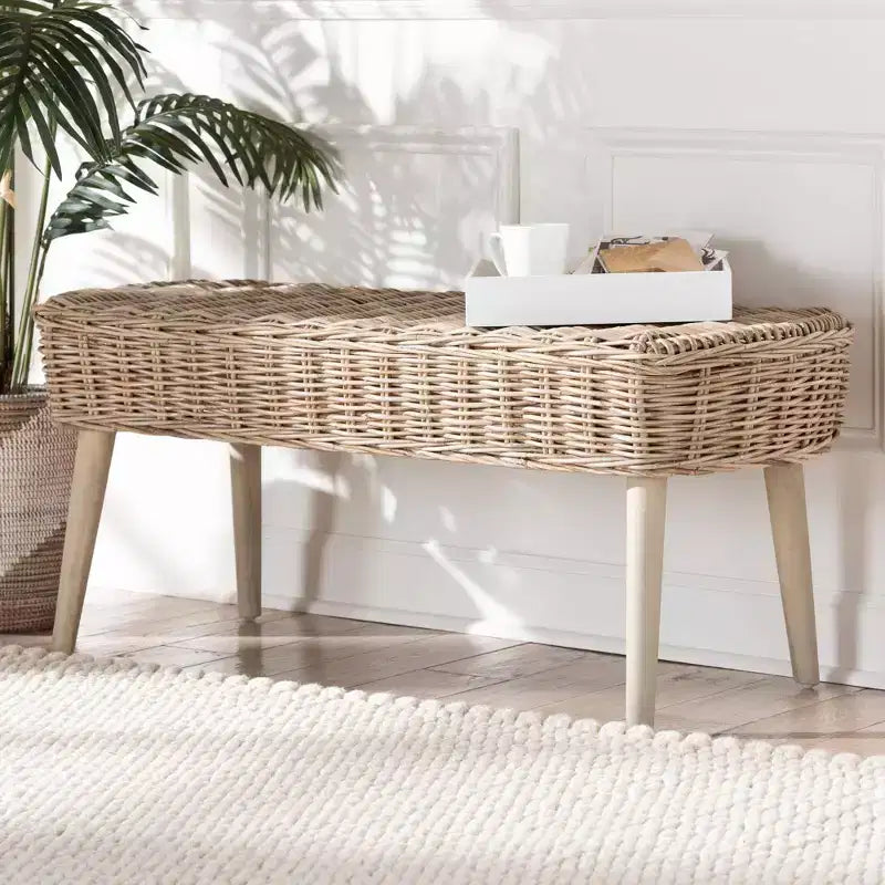 Banc décoratif naturel (Gris)