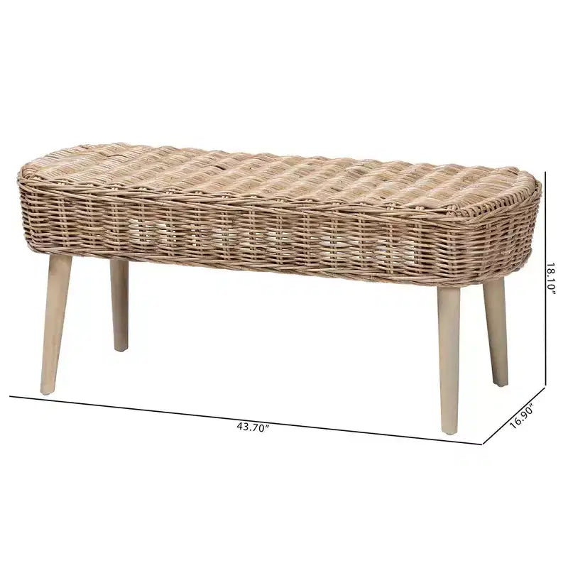 Banc décoratif naturel (Gris)