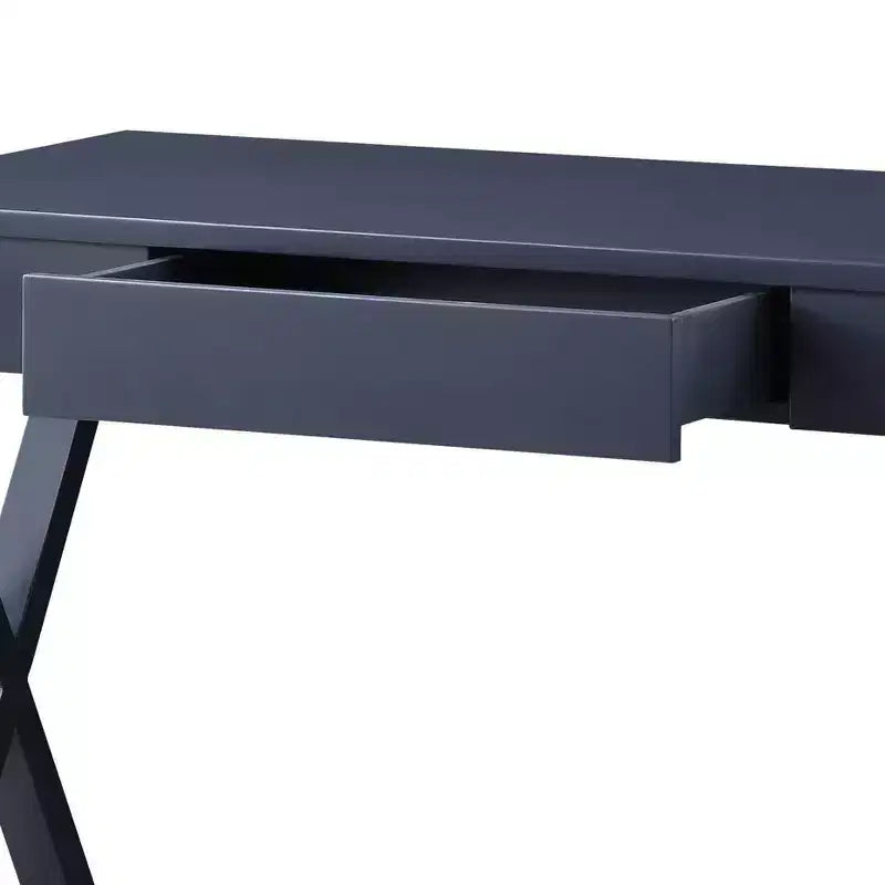 Console 42 po au fini noir – : Bois de peuplier anthracite, tiroir de rangement