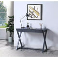 Console 42 po au fini noir – : Bois de peuplier anthracite, tiroir de rangement
