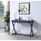 Console 42 po au fini noir – : Bois de peuplier anthracite, tiroir de rangement