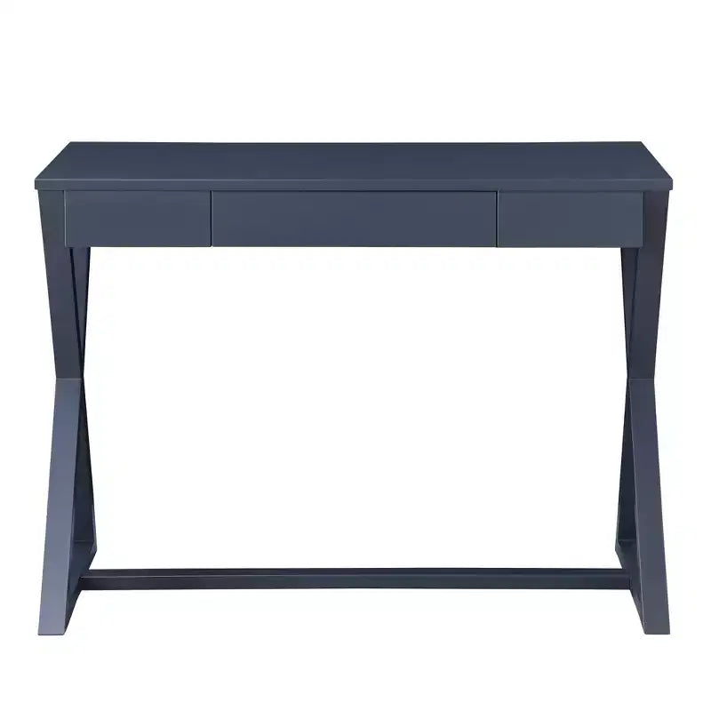 Console 42 po au fini noir – : Bois de peuplier anthracite, tiroir de rangement