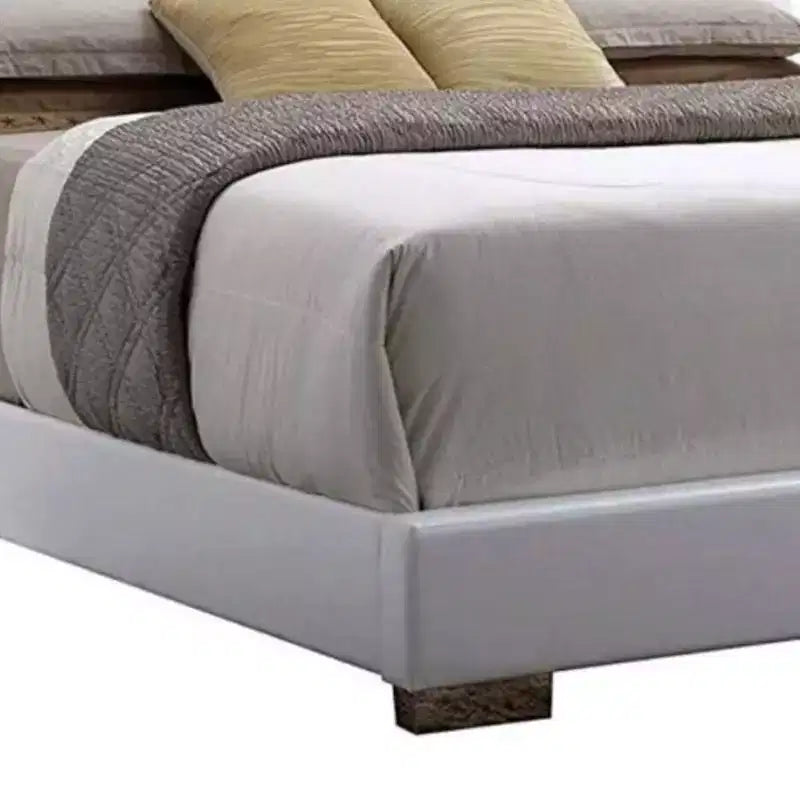 Grand lit double de 216 cm avec lumières LED et tête de lit en similicuir