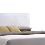 Grand lit double de 216 cm avec lumières LED et tête de lit en similicuir