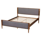 Lit plateforme en bois : design du milieu du siècle, rembourré en mousse, pas besoin de sommier tapissier.