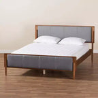 Lit plateforme en bois : design du milieu du siècle, rembourré en mousse, pas besoin de sommier tapissier.