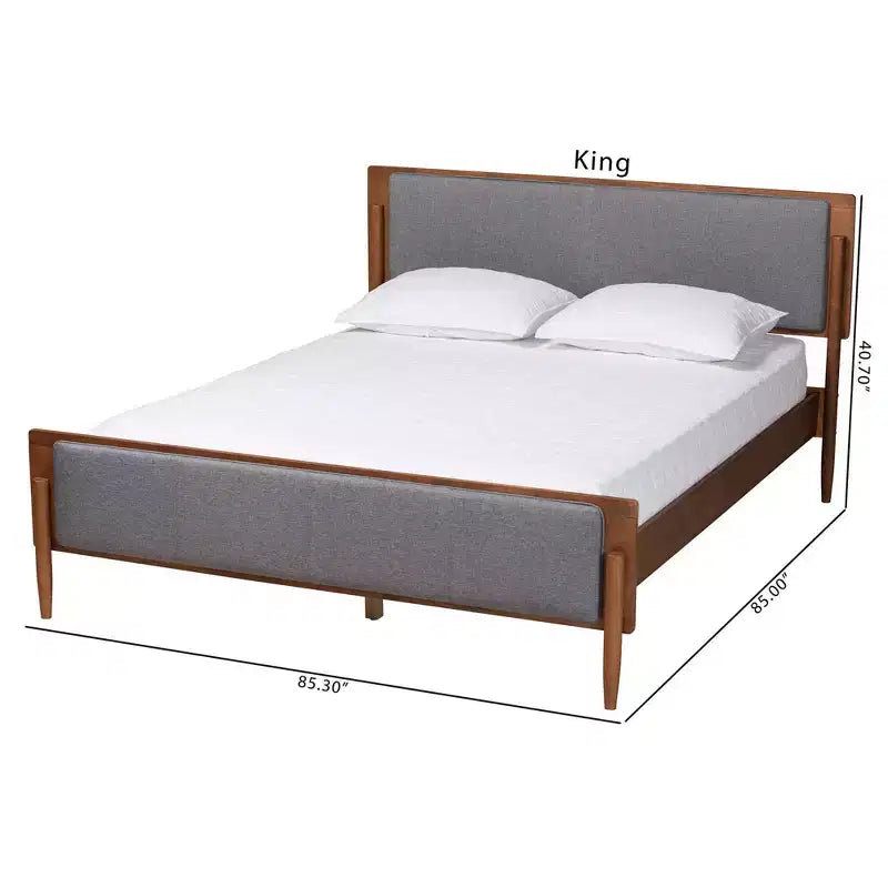 Lit plateforme en bois : design du milieu du siècle, rembourré en mousse, pas besoin de sommier tapissier.
