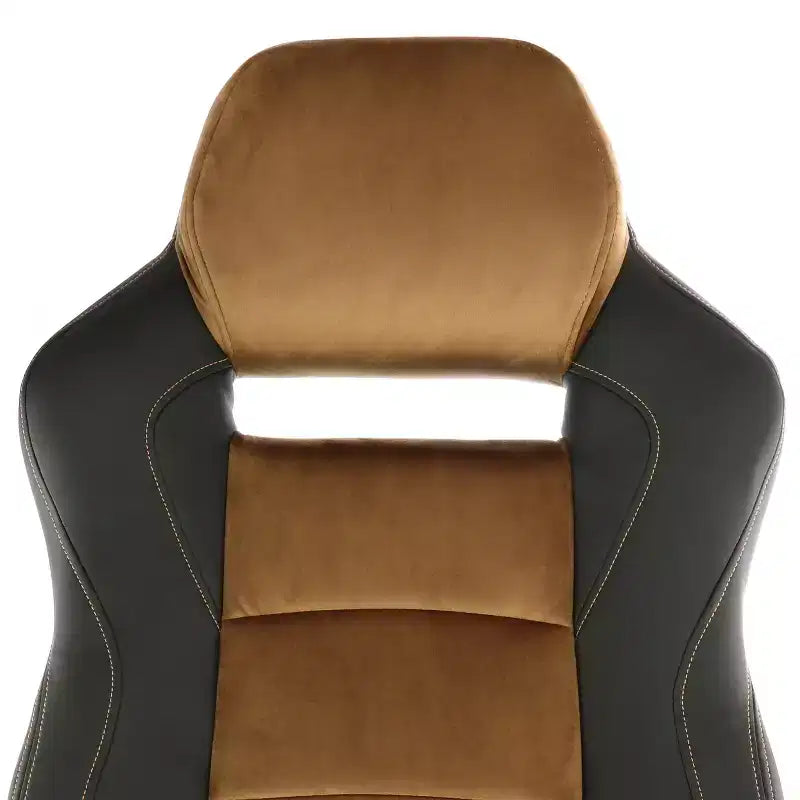 Chaise de bureau haute à dossier réglable en similicuir noir et marron