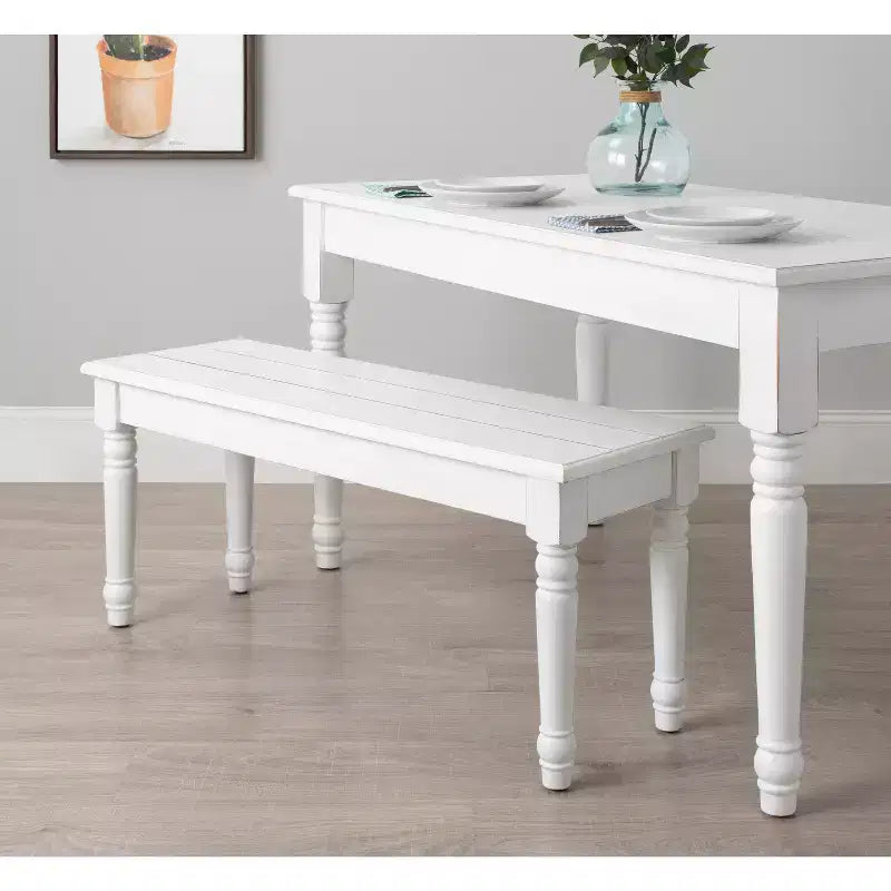 Banc rectangulaire en bois, 42x14x19, blanc