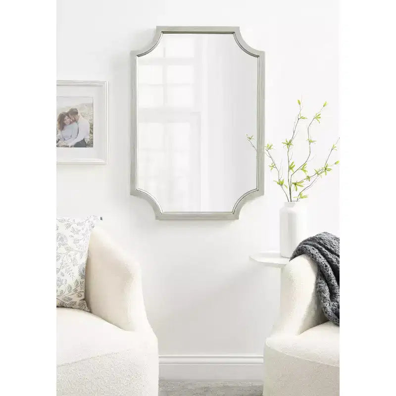 Miroir en MDF festonné, 24x36, Argent